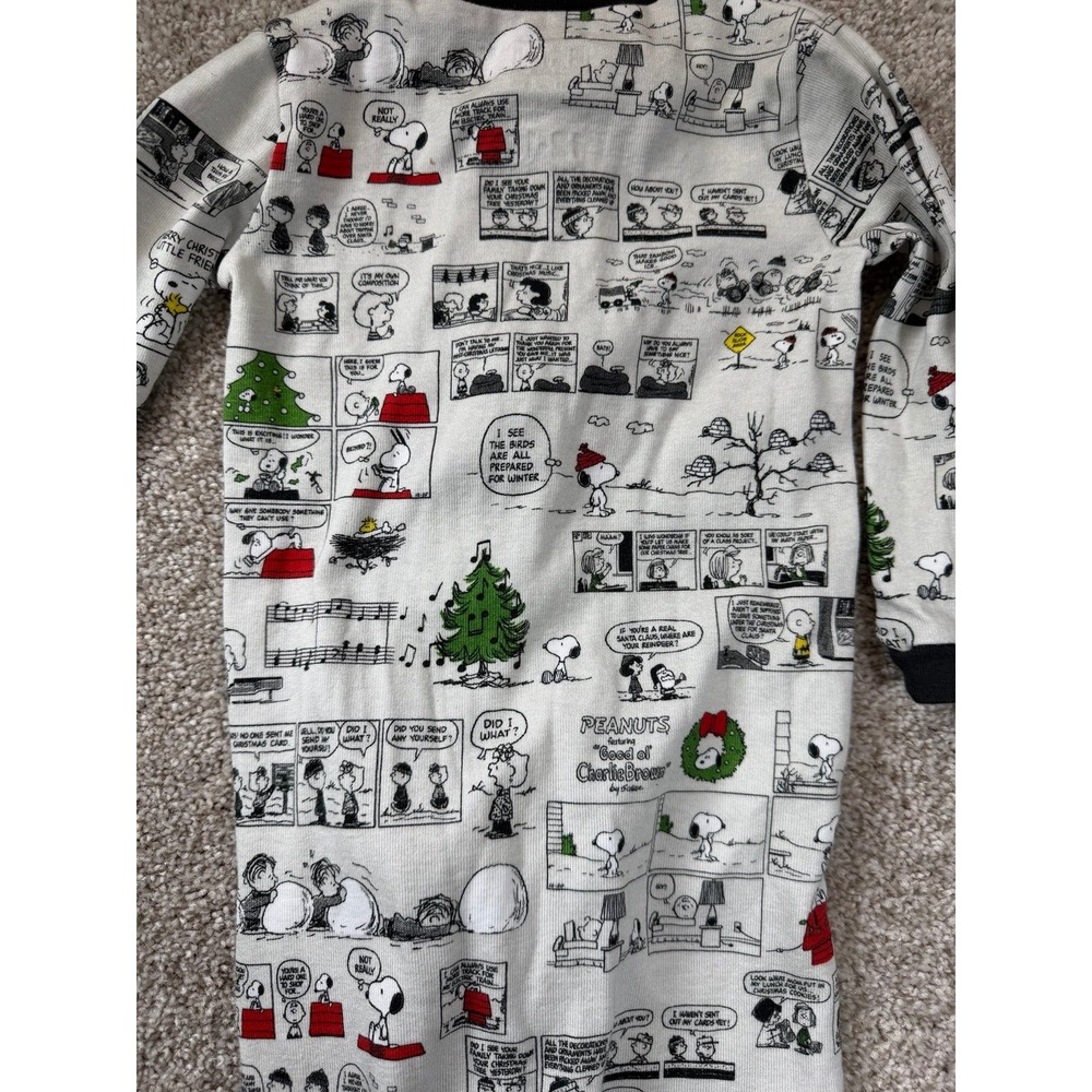 Pottery Barn Peanuts 12-18 Months Unisex Baby Cotton Sleeper Christmas - Picture 5 of 5